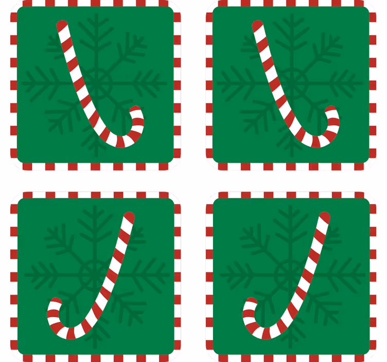 Portavasos navideño diseño de copo de nieve de caramelo - TenVinilo