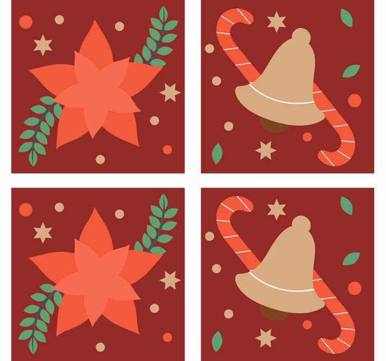 Posavasos navideño patrón de dulces navidad - TenVinilo
