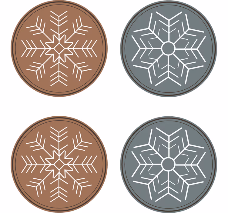 Portavasos navideño colección de copos de nieve - TenVinilo