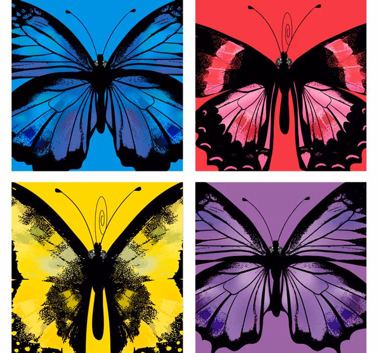 Portavasos frikis diseños de mariposas coloridas - TenVinilo