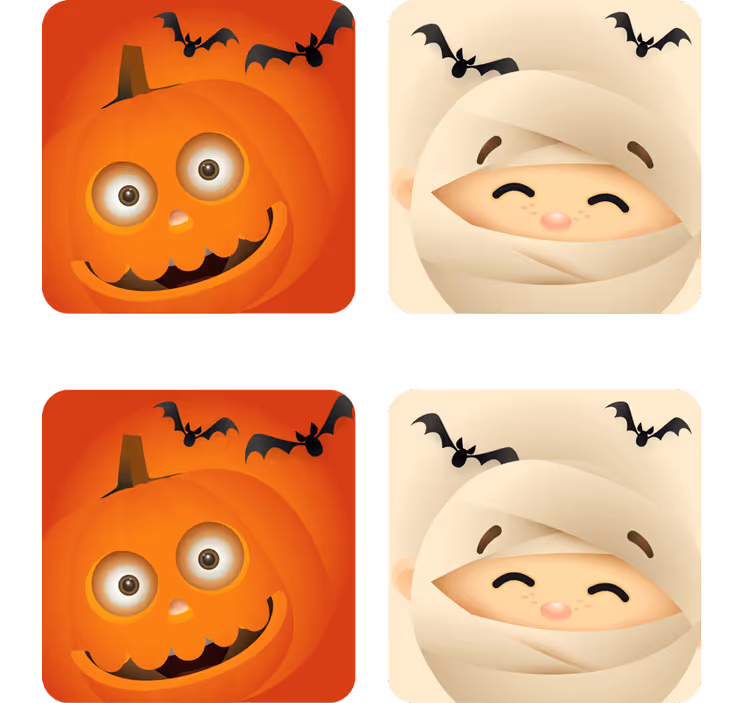 Portavasos halloween calabaza y momia alegres - TenVinilo