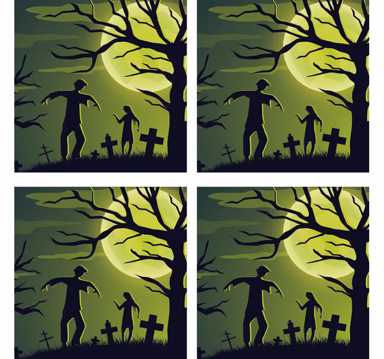 Portavasos halloween zombies bajo la luz de la luna - TenVinilo