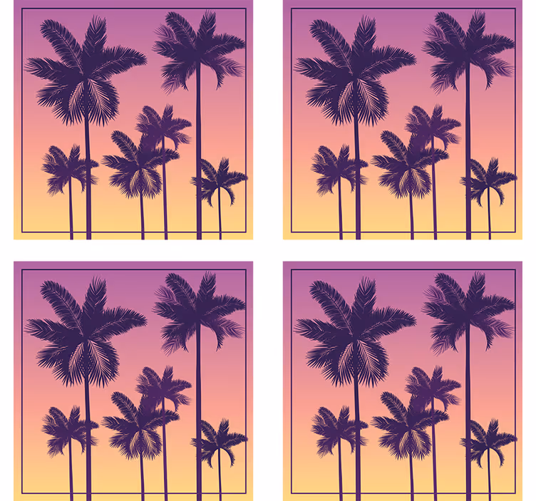 Portavasos palmeras silueteadas - TenVinilo