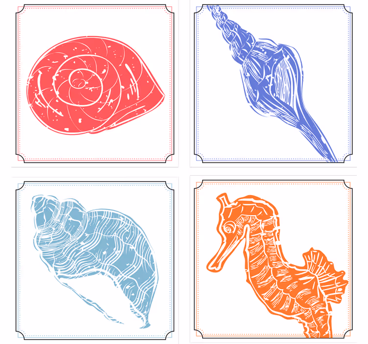 Posavasos vida marina de animales - TenVinilo