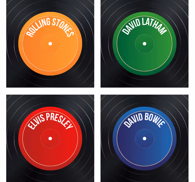 Portavasos frikis etiquetas de discos de vinilo - TenVinilo