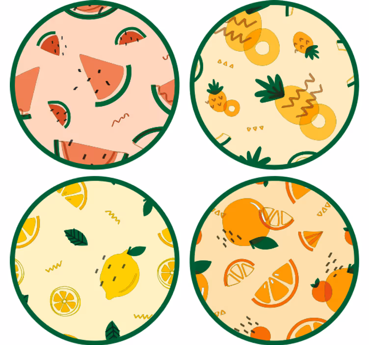 Portavasos frikis de patrones de frutas tropicales - TenVinilo