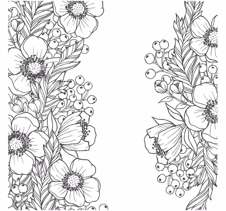 Portavasos con patrones de contorno floral - TenVinilo