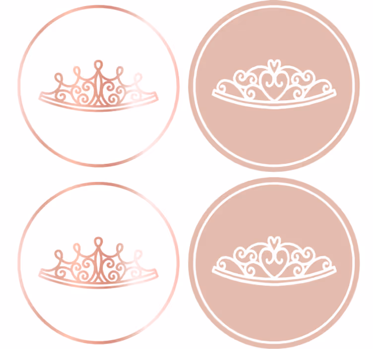 Posavasos moderno Princesa de oro rosa - TenVinilo
