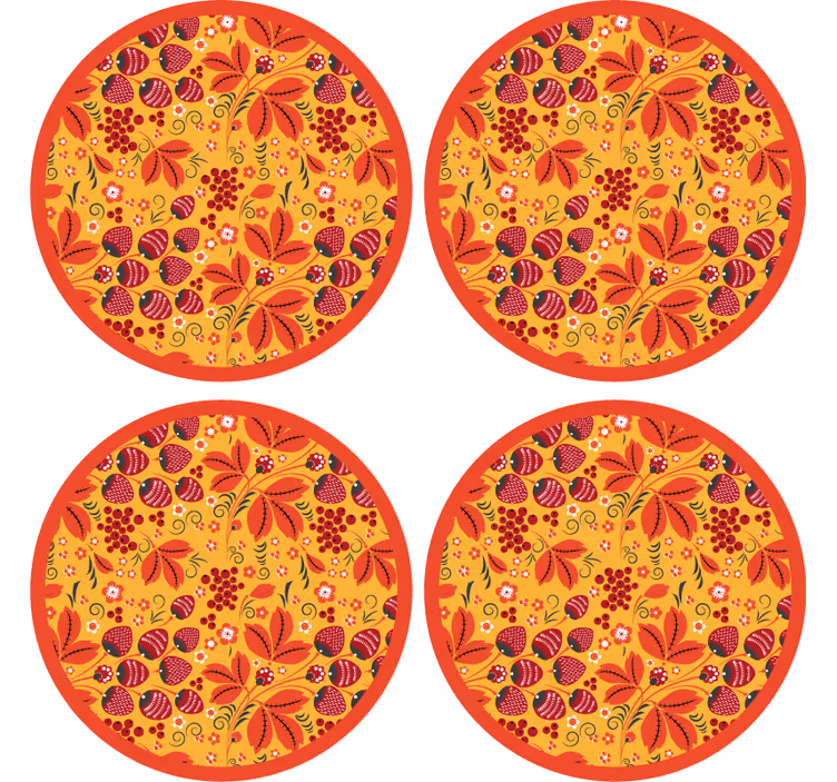 Portavasos motivo floral vibrante - TenVinilo