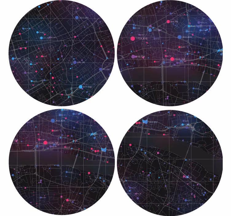 Portavasos patrón de mapa abstracto - TenVinilo