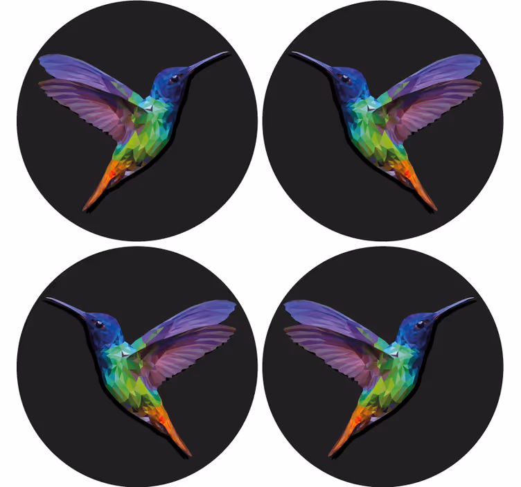 Colibrí geométrico más posavasos - TenVinilo