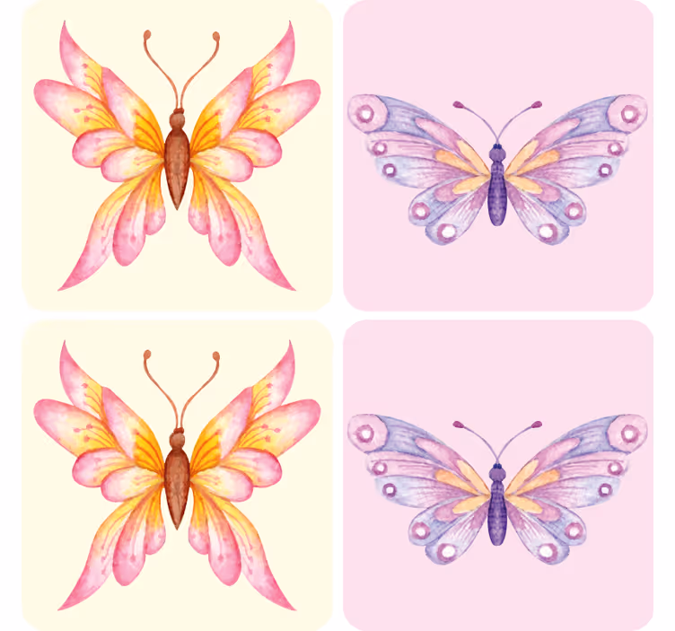 Posavasos vintage Mariposas vintage - TenVinilo