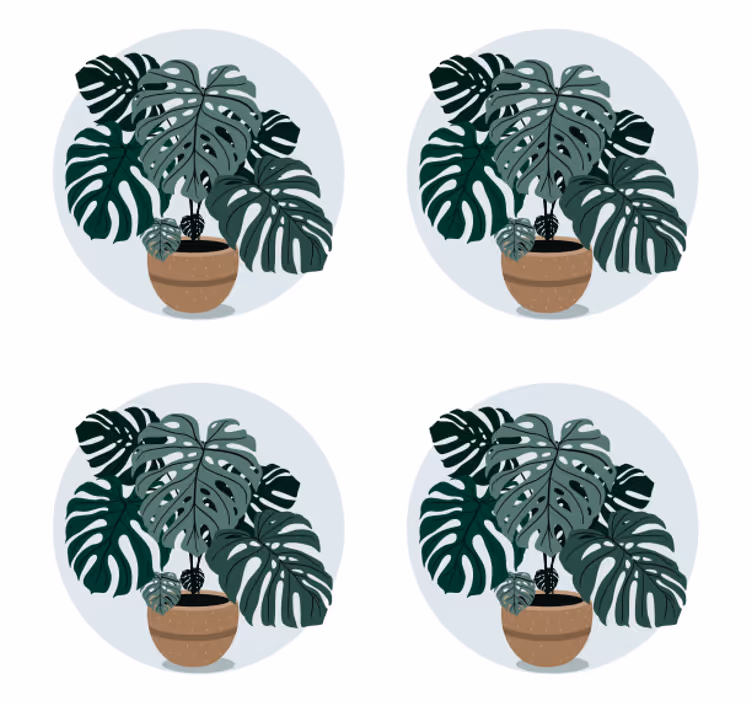 Portavasos moderno ilustración de planta monstera - TenVinilo
