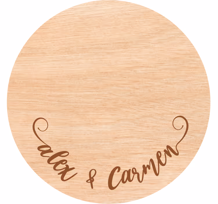 Portavasos personalizable base de madera personalizada - TenVinilo