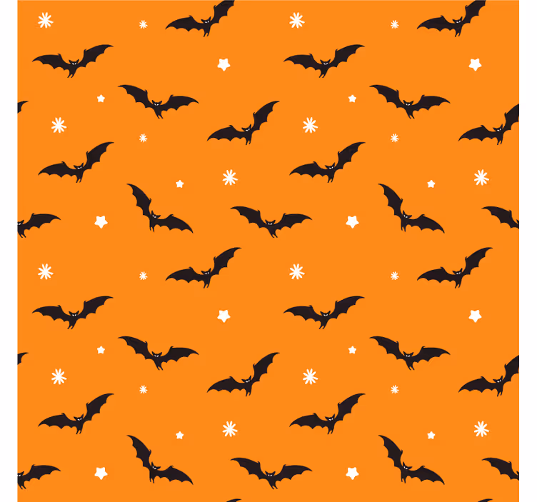 Portavasos halloween superficie naranja con murciélagos - TenVinilo