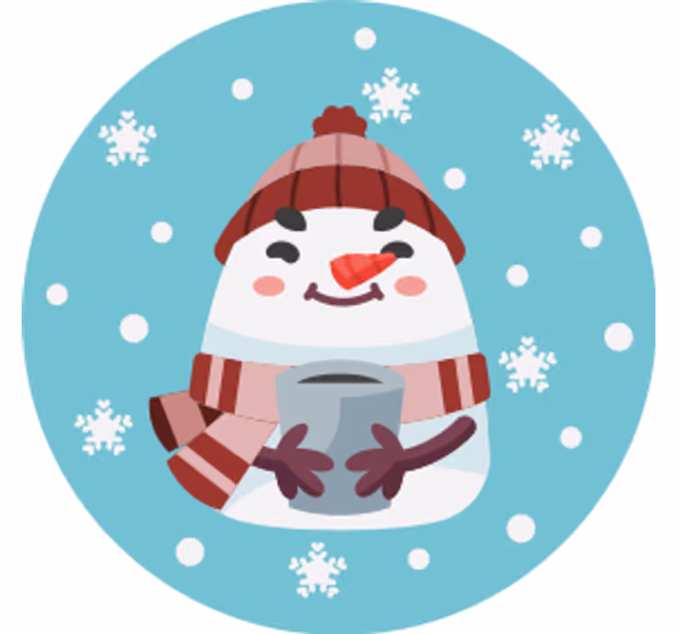 Portavasos navideño muñeco de nieve con taza - TenVinilo
