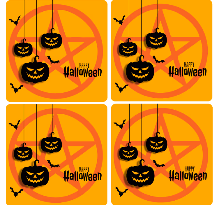 Portavasos Halloween motivo de calabaza espeluznante - TenVinilo