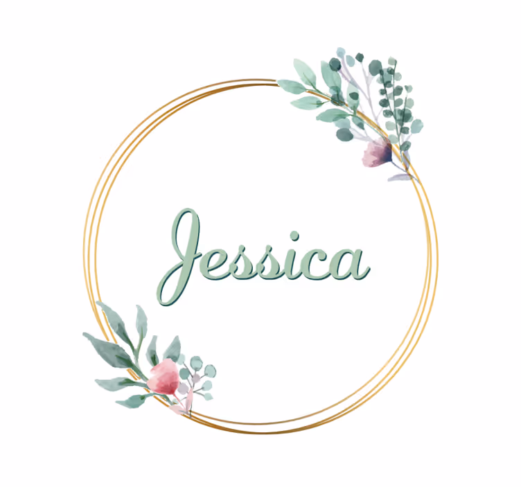 Portavasos personalizable con nombre floral - TenVinilo