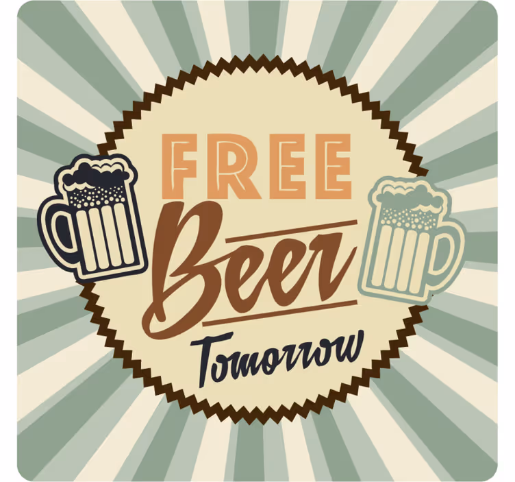 Portavasos cerveza anuncio retro de cerveza gratis - TenVinilo
