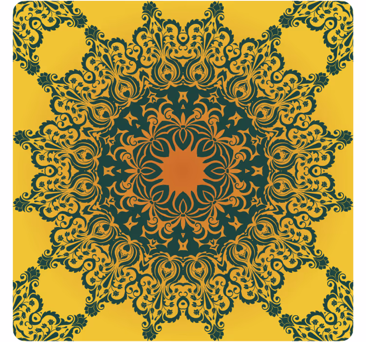 Portavasos patrón amarillo ornamental - TenVinilo