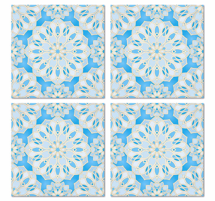 Portavasos emblema de flor intrincada - TenVinilo