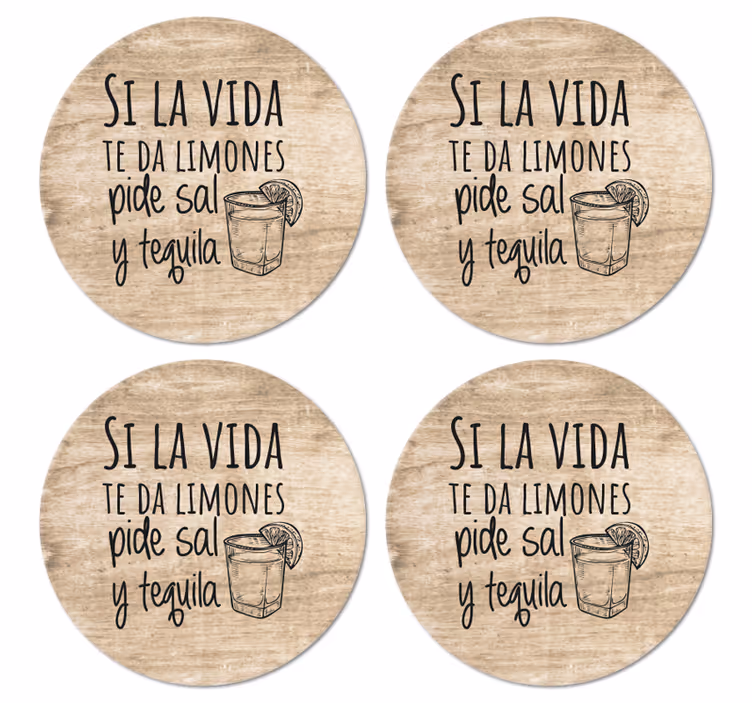 Portavasos con frases disfruta los momentos de la vida - TenVinilo