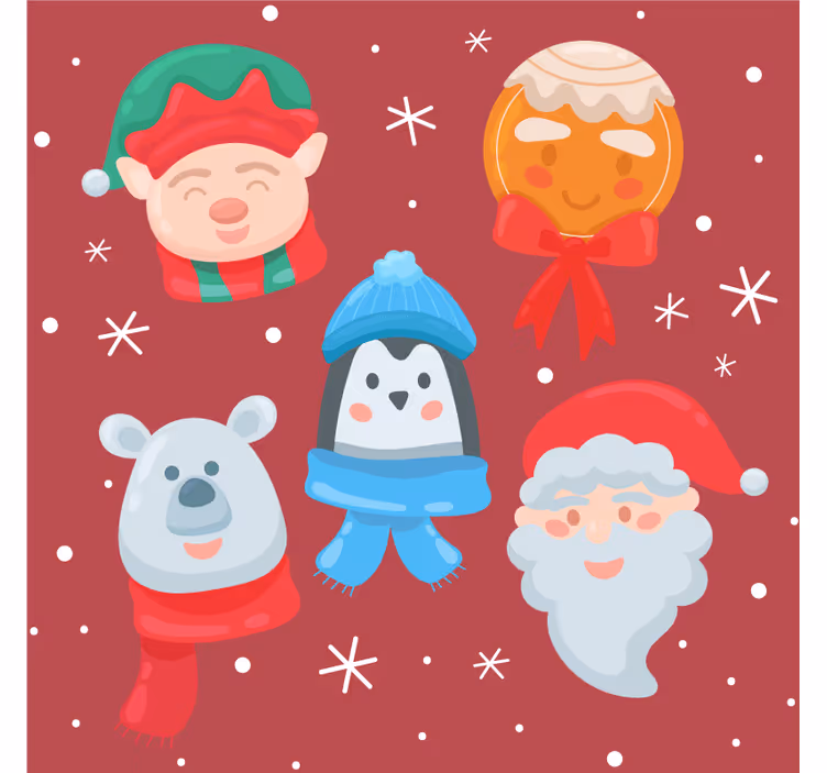 Posavasos navideño Varias figuras de dibujos animados - TenVinilo