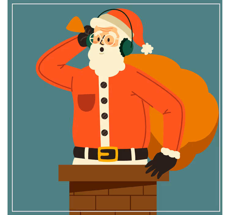 Portavasos navideño chimenea de escucha de papá noel - TenVinilo