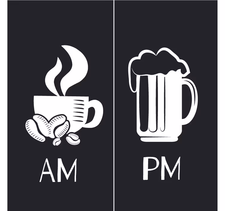 Portavasos con frases café de mañana cerveza de noche - TenVinilo