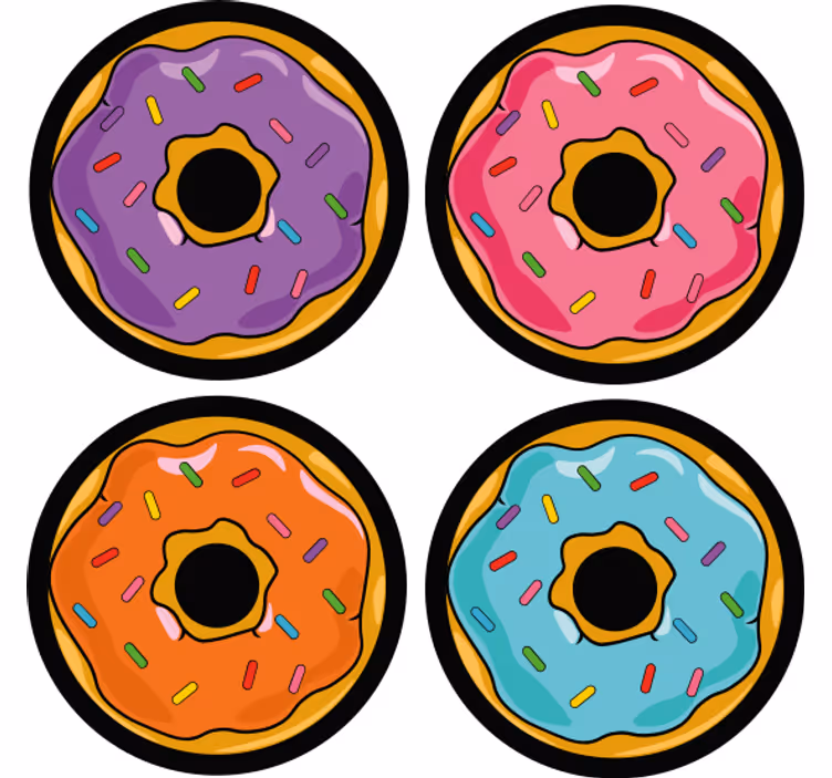 Posavasos moderno Rosquillas de colores - TenVinilo