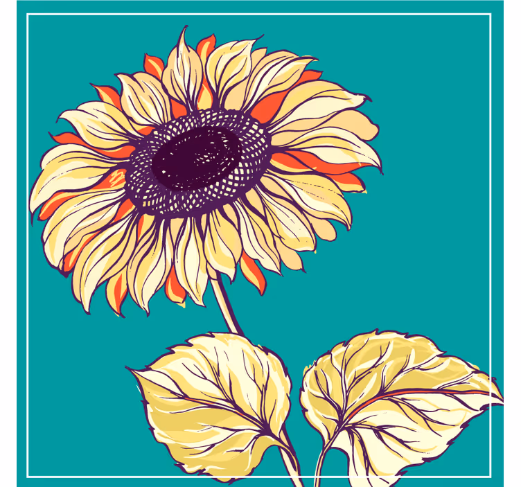 Portavasos cerveza ilustración de girasol vibrante - TenVinilo