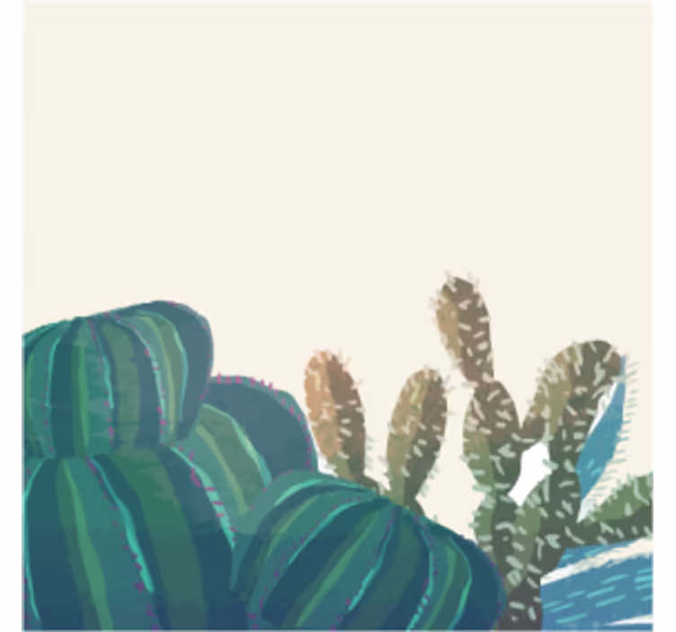 Portavasos arreglo de cactus con textura - TenVinilo