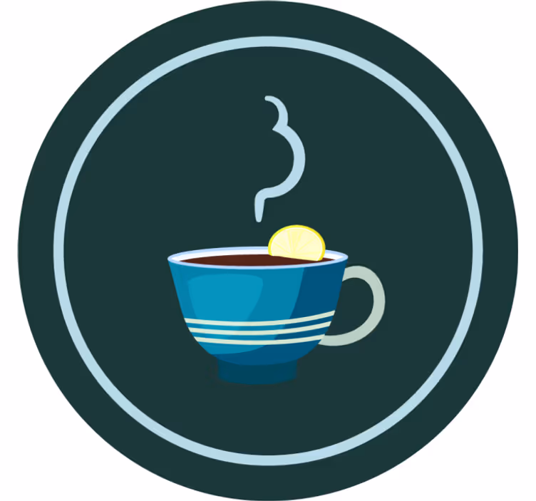 Posavasos moderno Tazas de té azul - TenVinilo