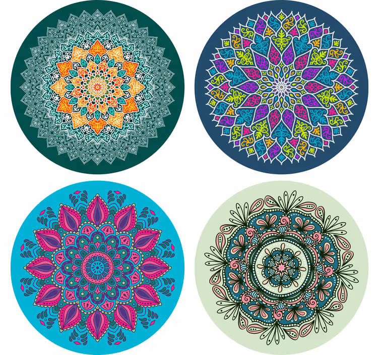 Portavasos con detalles intrincados de mandala - TenVinilo