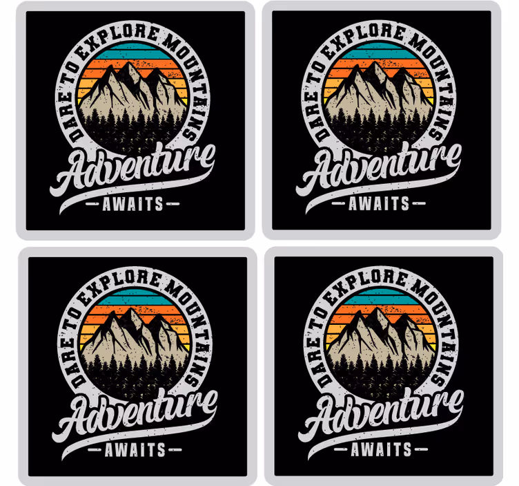Portavasos con frases explora aventuras en montañas - TenVinilo