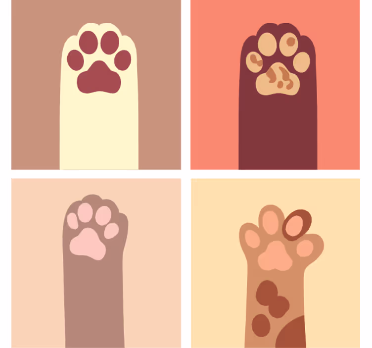 Portavasos frikis con estampado de huellas de perro - TenVinilo