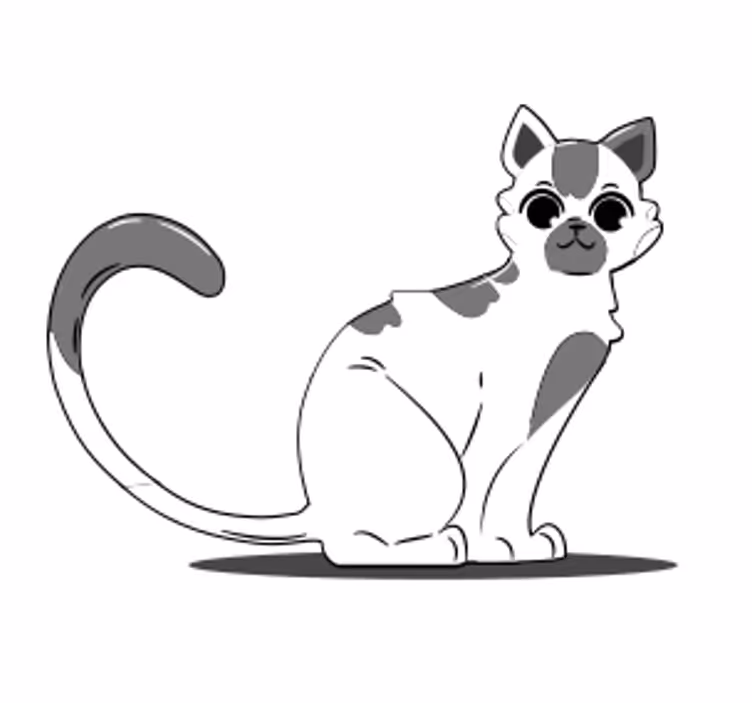 Portavasos moderno figura de gato linda - TenVinilo
