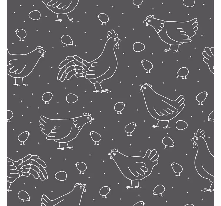Portavasos vintage patrones de gallina y pollito - TenVinilo
