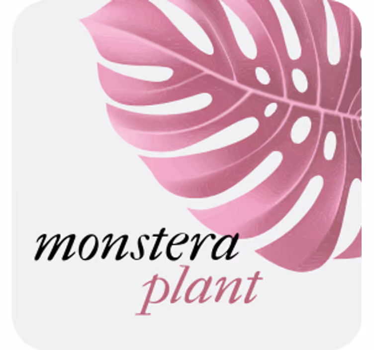 Portavasos personalizable hoja de monstera - TenVinilo