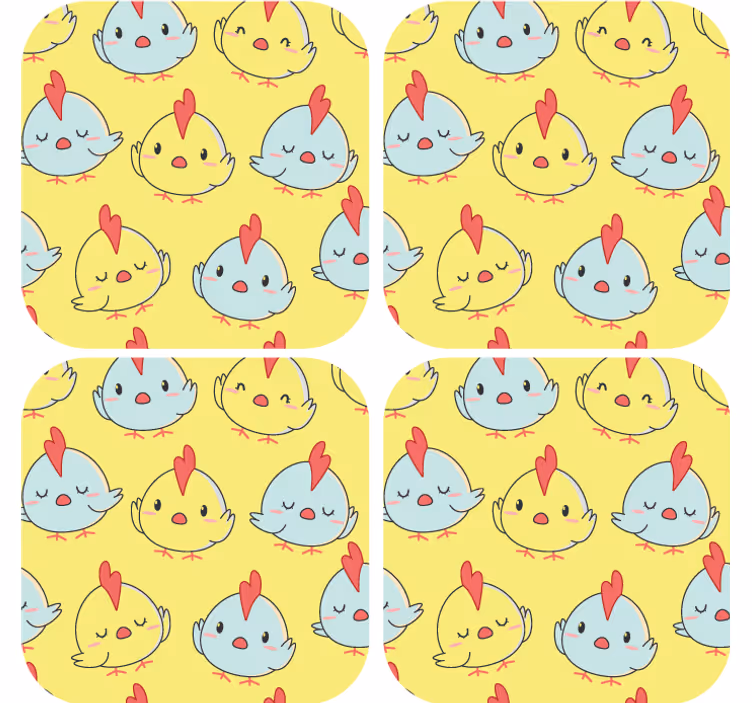 Portavasos frikis caritas de pollo adorables - TenVinilo