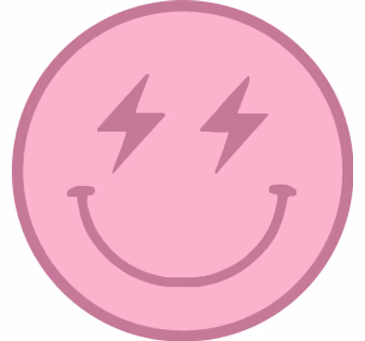 Posavasos moderno Cara sonriente del rayo rosa - TenVinilo