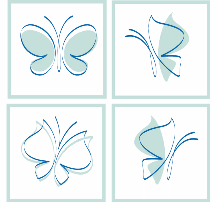 Portavasos elegantes patrones de mariposa - TenVinilo