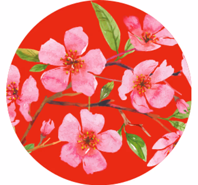 Portavasos florales flor de cerezo rosa - TenVinilo