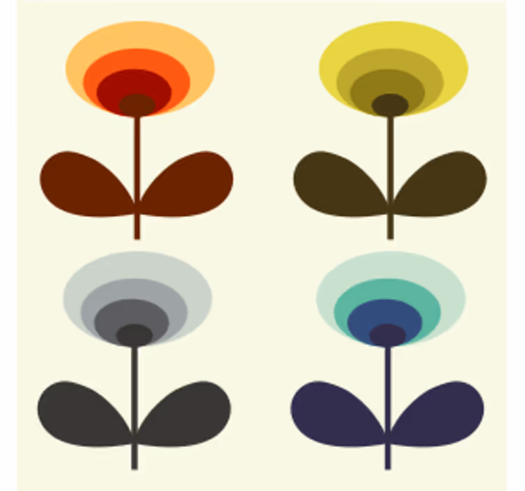 Portavasos formas florales capas - TenVinilo
