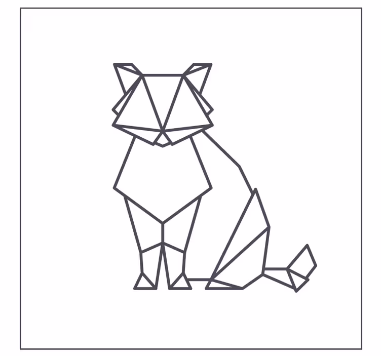 Portavasos frikis figura de gato geométrica - TenVinilo