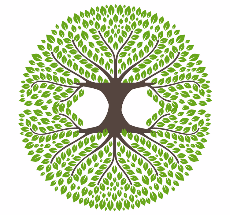 Portavasos frikis silueta de Árbol verde lujoso - TenVinilo