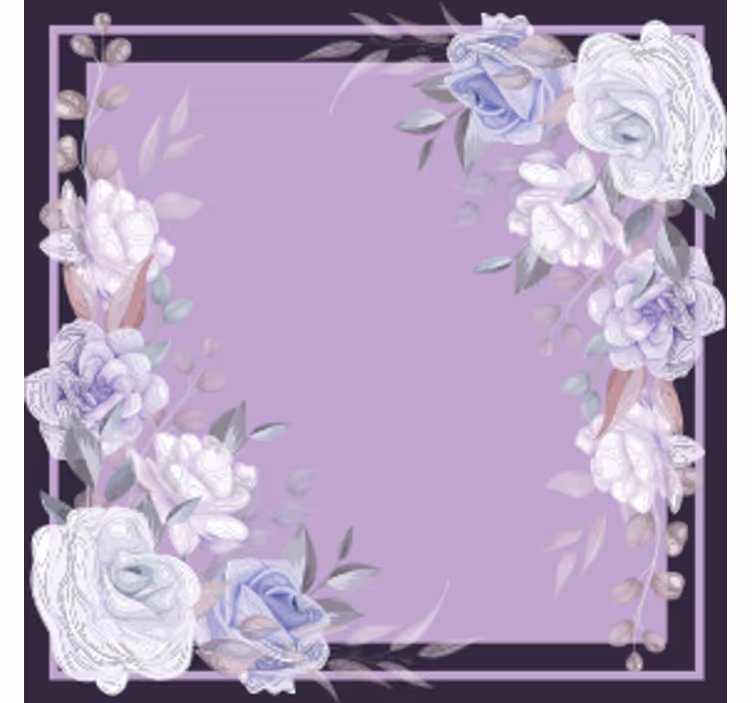 Posavasos de vinilo con flores blancas y rosas - TenVinilo