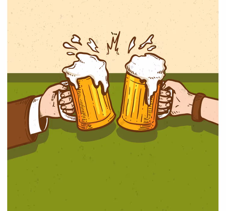 Portavasos cerveza tazas de cerveza chocando - TenVinilo