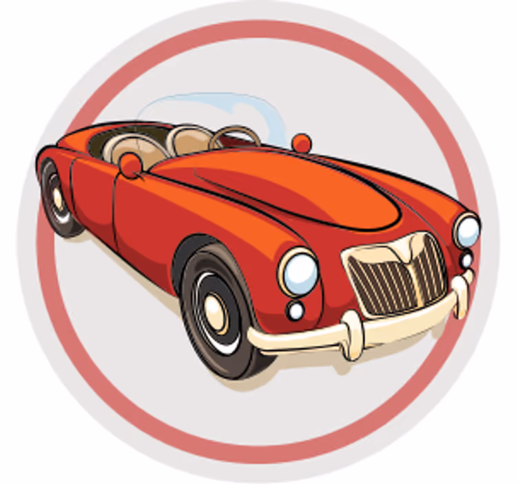 Portavasos frikis coche deportivo rojo vintage - TenVinilo