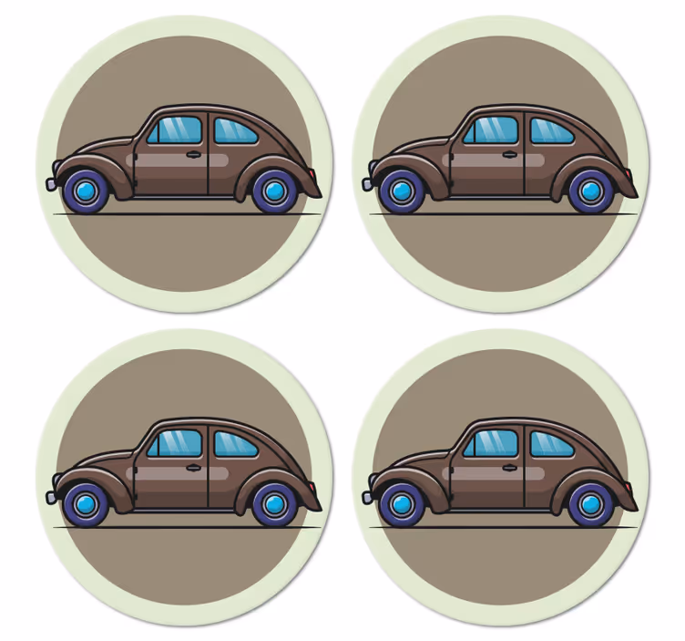Portavasos vintage ilustración de coche clásico - TenVinilo